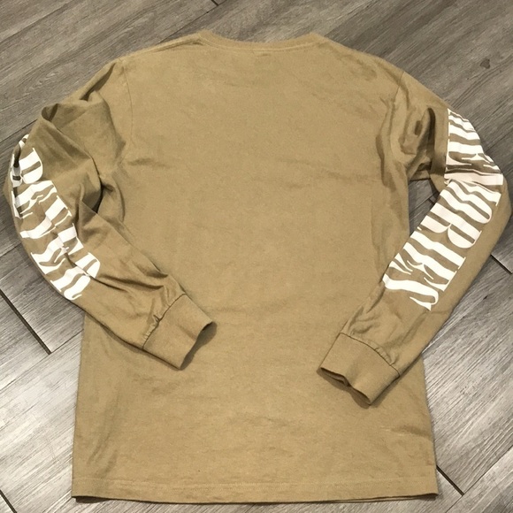 PACSun “Memories Forever” Khaki Long Sleeve Screen Print T-Shirt size S - Picture 5 of 6